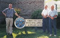 Town Manager Jim West, Public Works Director Jay W. Jeffries, and Mayor Jack Tarr (l to r) all work to improve their native community.